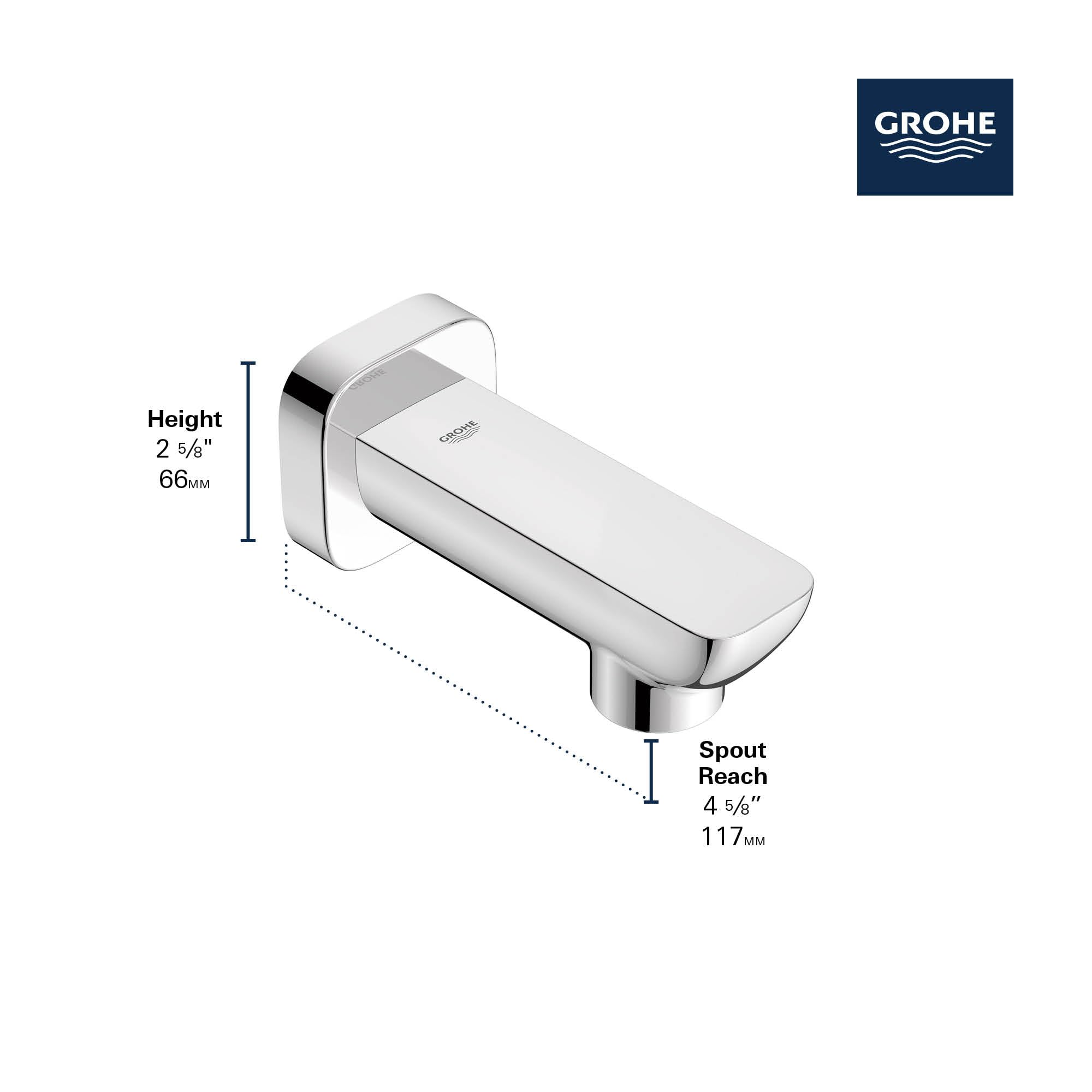 Grohe 1019262430 Cubeo Tub Spout, Matte Black - Image 7