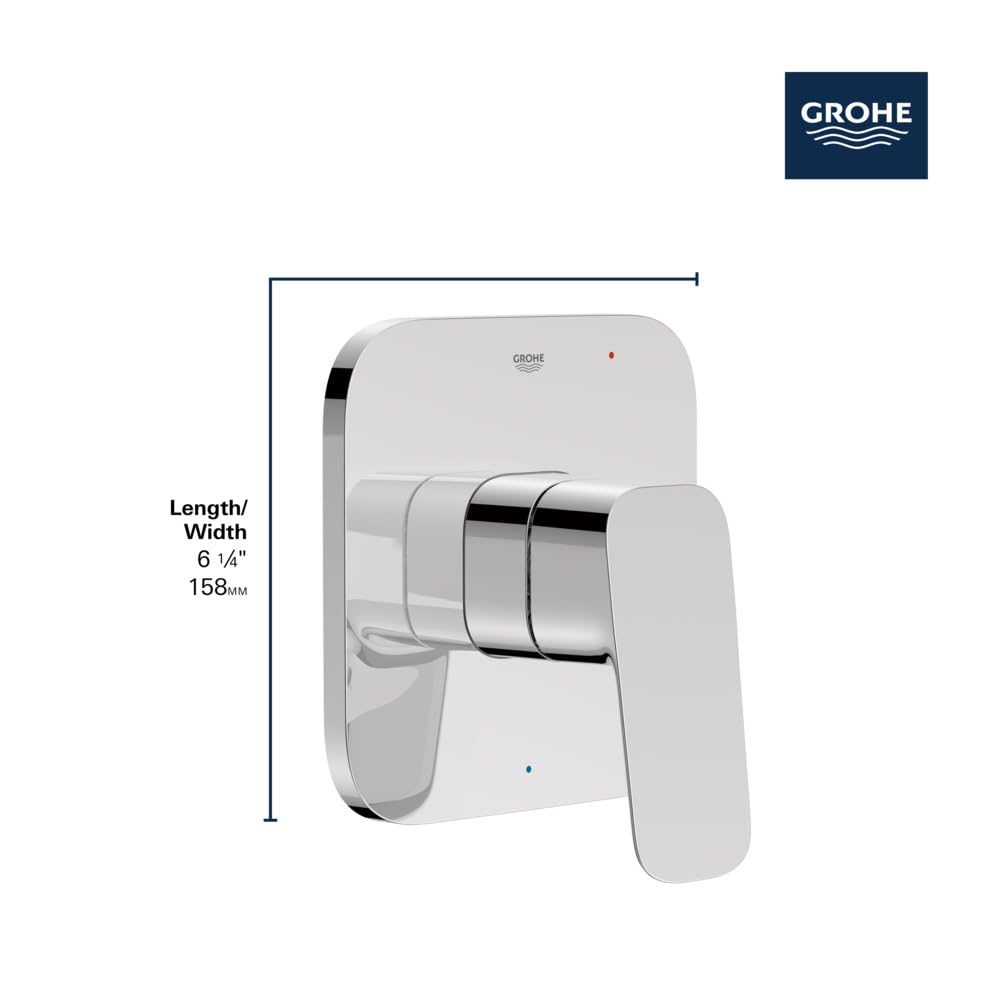 Grohe 1019280000 Cubeo Pressure Balance Valve Trim with Cartridge, StarLight Chrome - Image 4