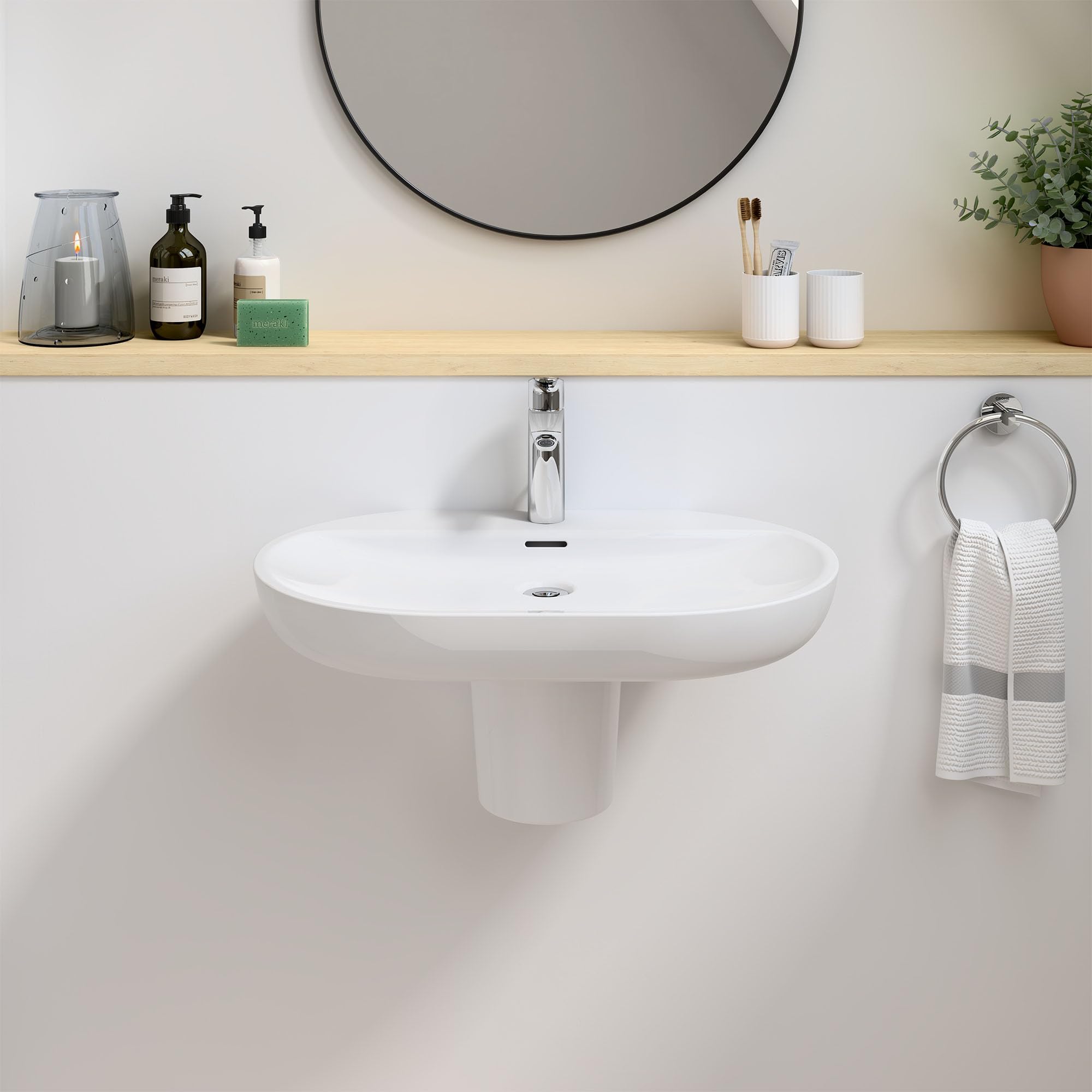 GROHE 23990003 Eurosmart, Single Hole Single-Handle M-Size Bathroom Faucet 1.2 GPM, Chrome - Image 4