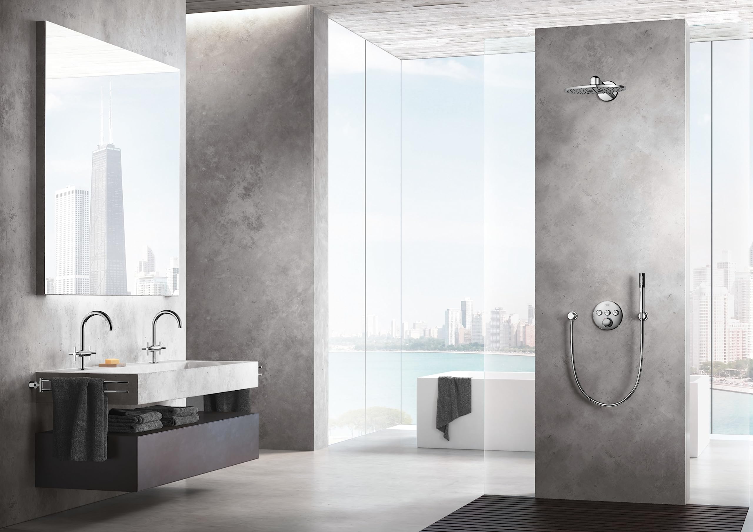 GROHE 26502EN0 Rain Shower 310 Smartactive 2 Spray Head Set, Brushed Nickel - Image 9
