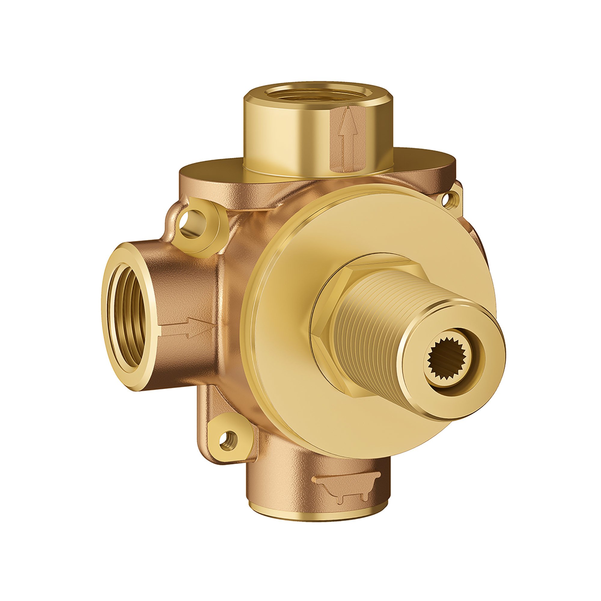 Grohe 29903000 Non Rapido 3-Way Diverter Rough-In Valve, StarLight Chrome - Image 3