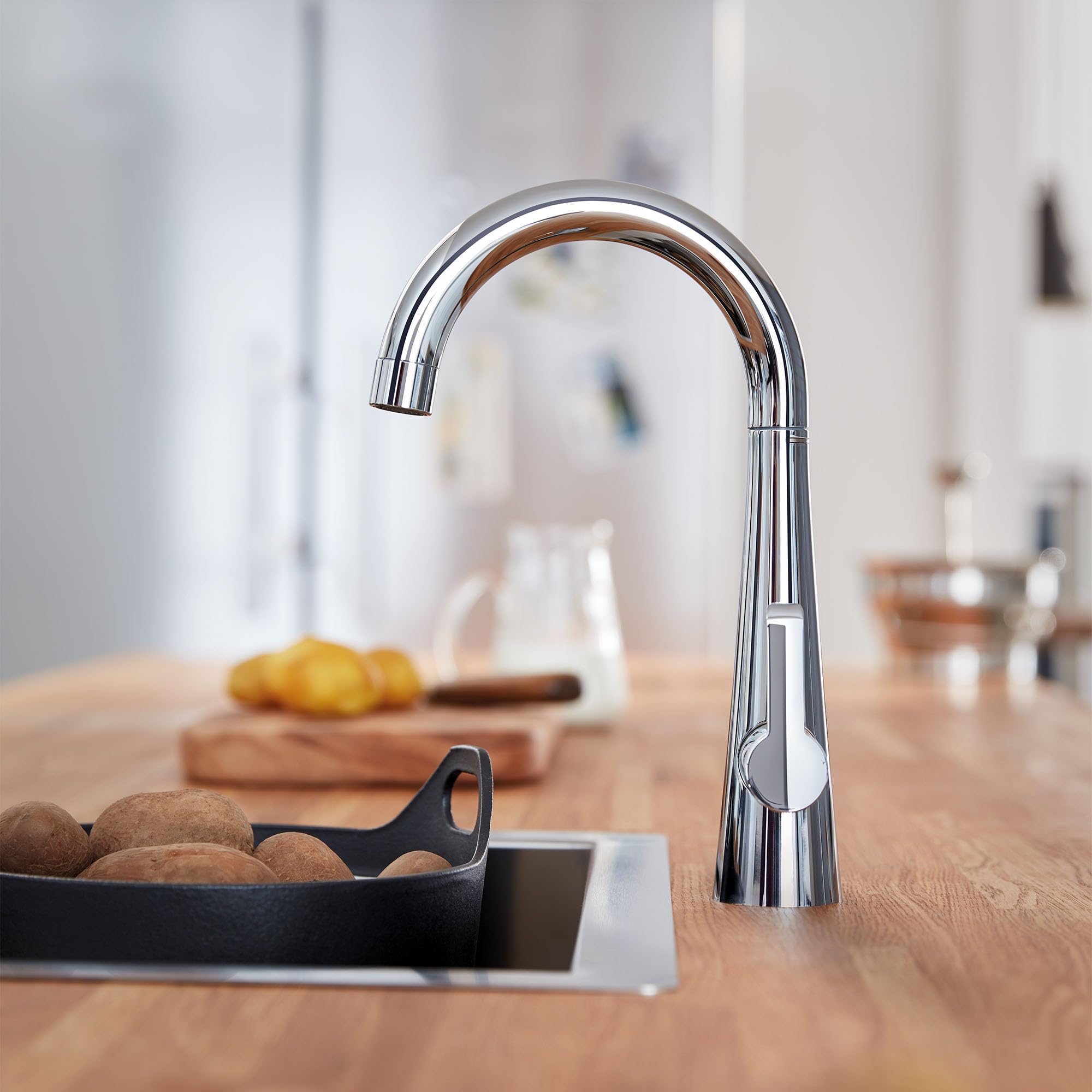 GROHE 30026002 Zedra Pillar Tap with 'Filter Function', Starlight Chrome - Image 4
