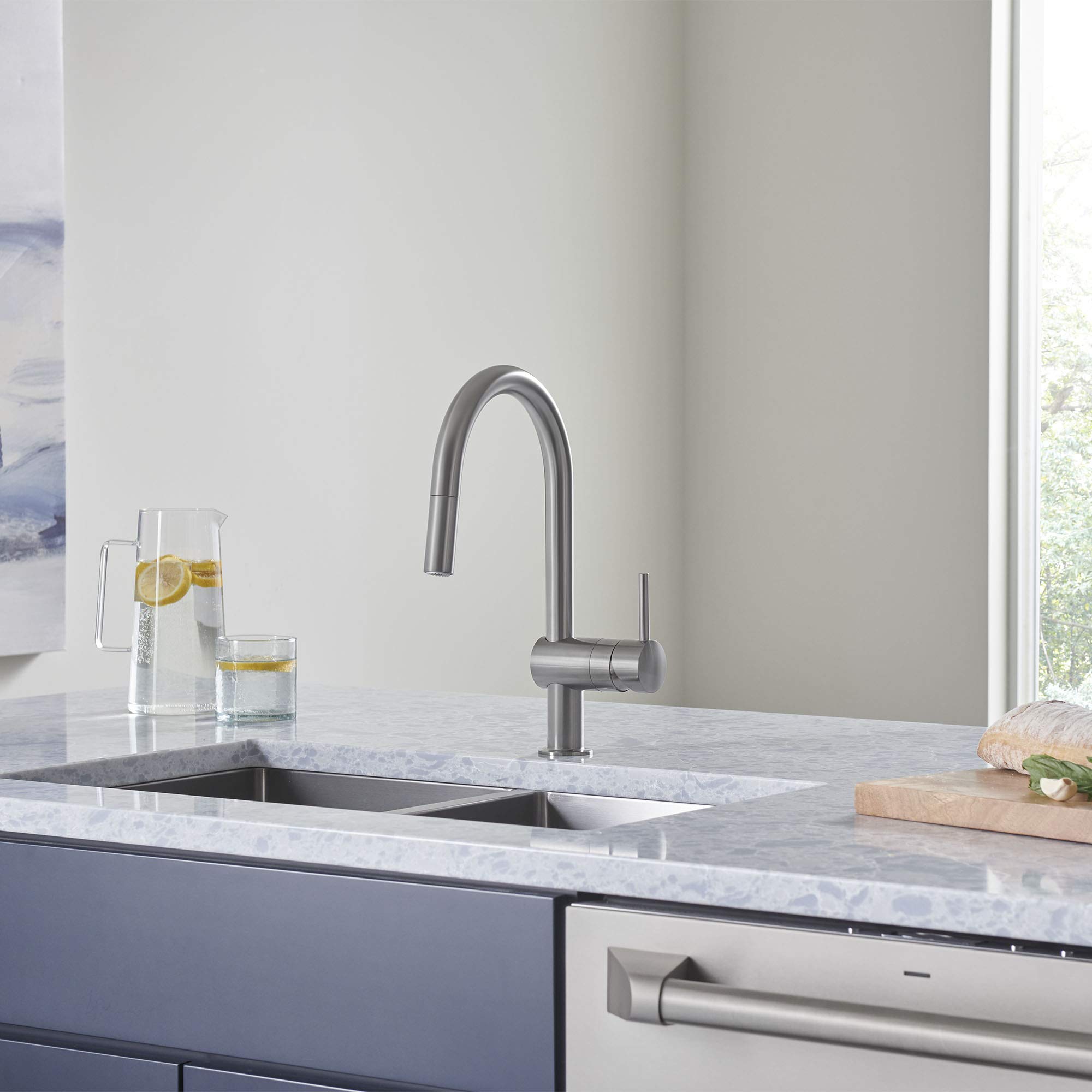 GROHE 31378DC3 Minta Pull-Out Kitchen Faucet with Sprayer Supersteel (Stainless Steel) - Image 4