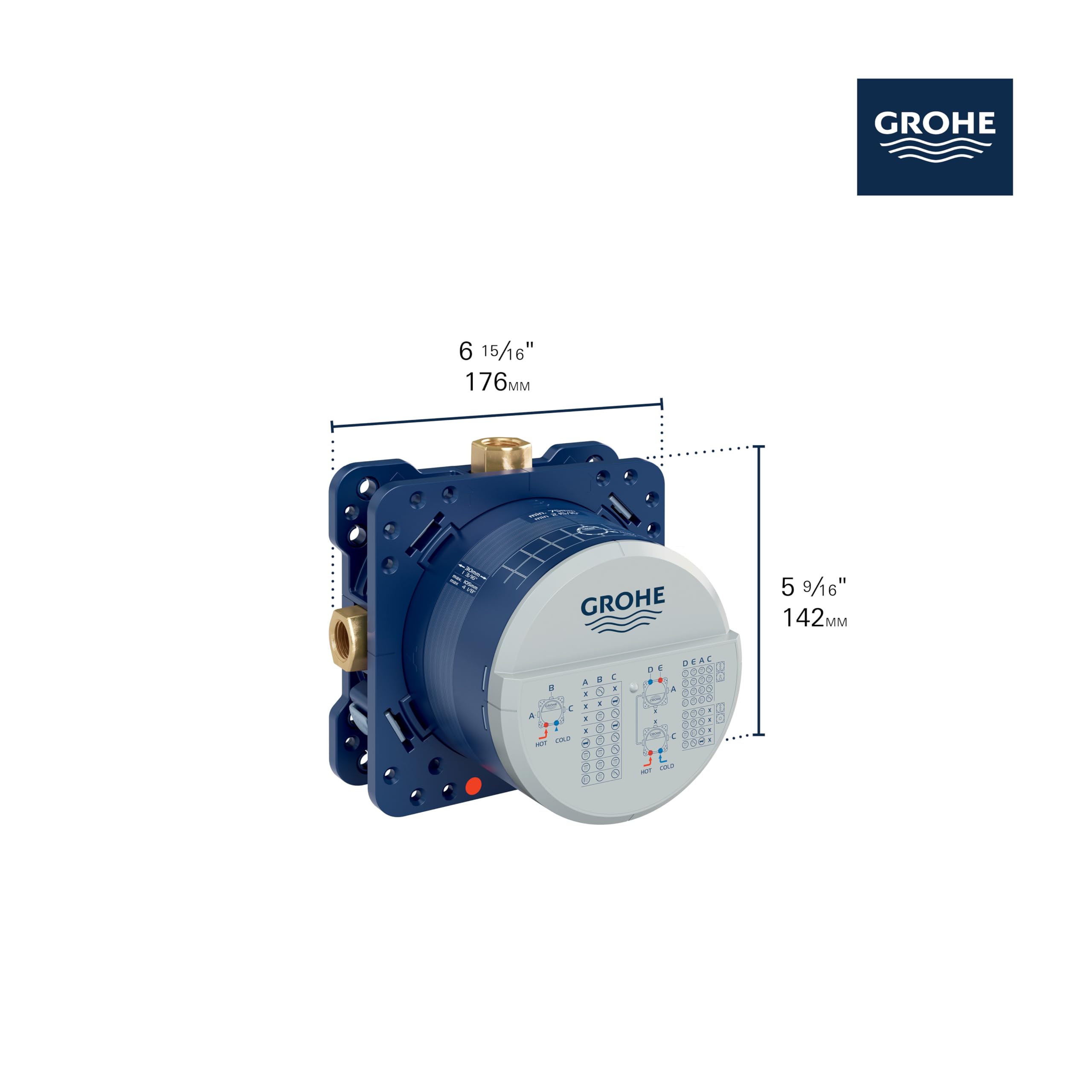 GROHE 35601000 Rapido Smartbox Universal Rough-In Box, Starlight Chrome - Image 3