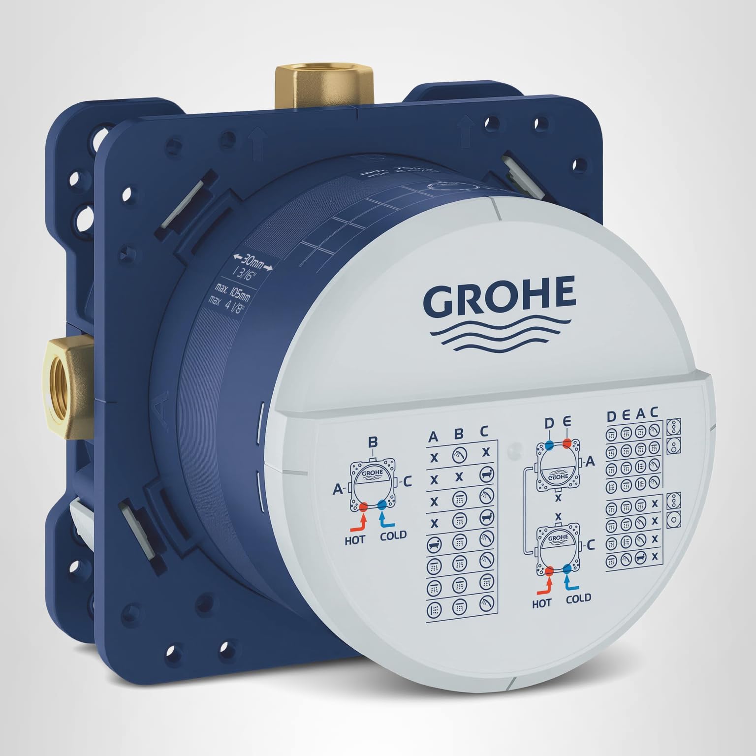 GROHE 35601000 Rapido Smartbox Universal Rough-In Box, Starlight Chrome - Image 8