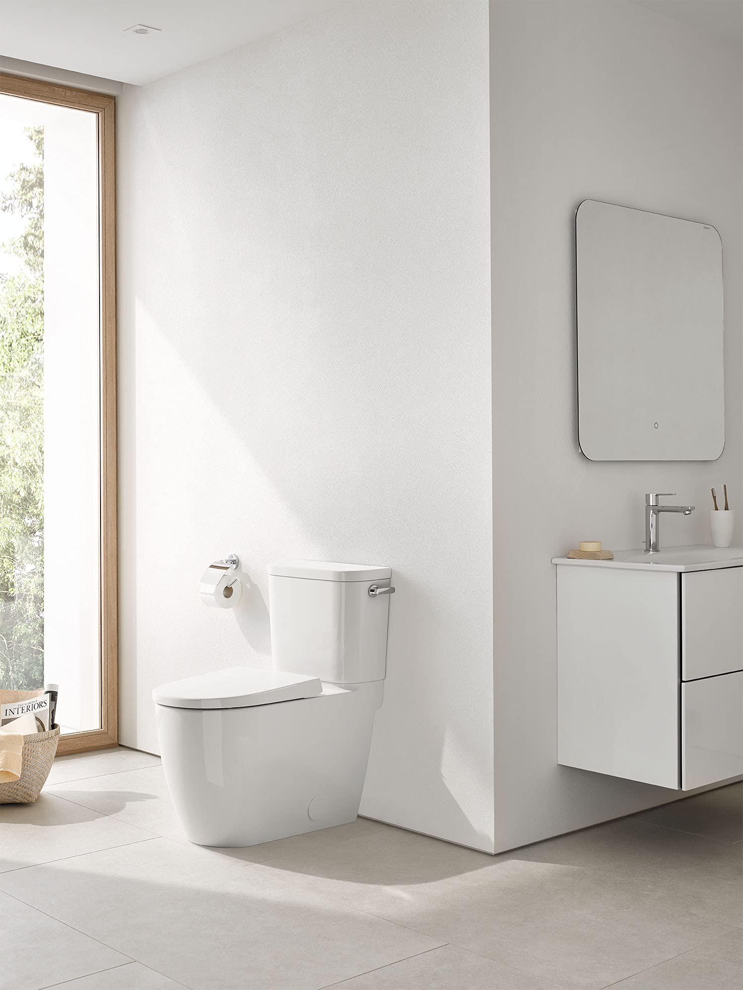 GROHE 39676000 Essence Two-Piece Height Elongated Toilet with seat, Right-Hand Trip Lever, Alpine White - Image 9