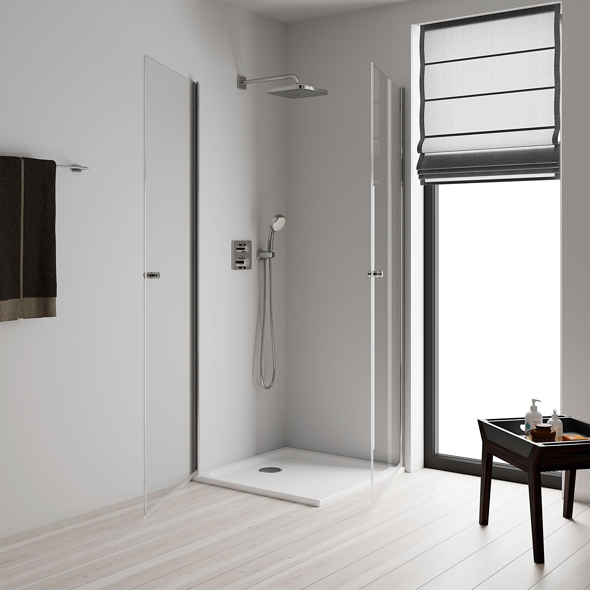 GROHE Tempesta 250 Rain Shower head in Starlight Chrome - Square - Image 6